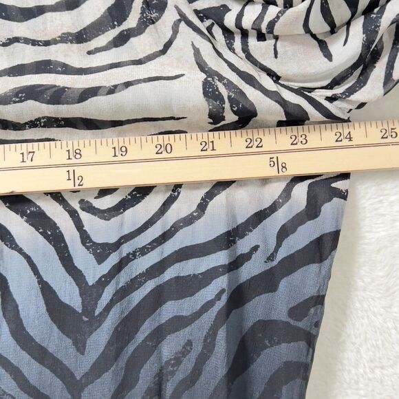 Mint Velvet Naomi Sheer Zebra Print Dip Dye Top Sz 14 Pullover Long Sleeves - Picture 11 of 13